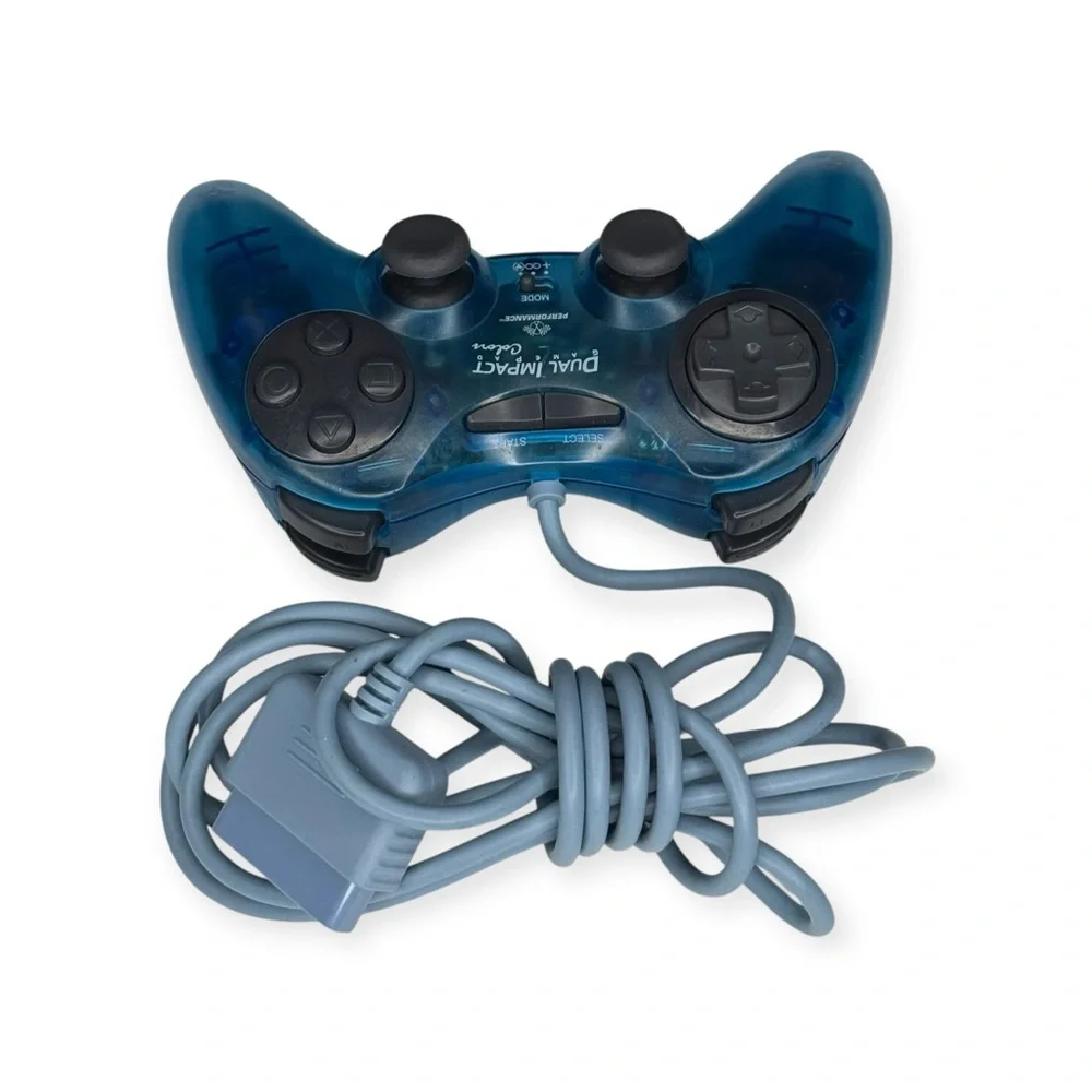 Performance Dual Impact 2 𖤍 Wired Controller Sony PlayStation 2 PS2 𖤍 Blueberry